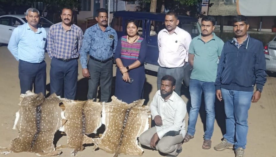 ಮಡಿಕೇರಿ: ಅಕ್ರಮ ಜಿಂಕೆ ಚರ್ಮ ಮಾರಾಟ ಯತ್ನ; ಓರ್ವನ ಬಂಧನ