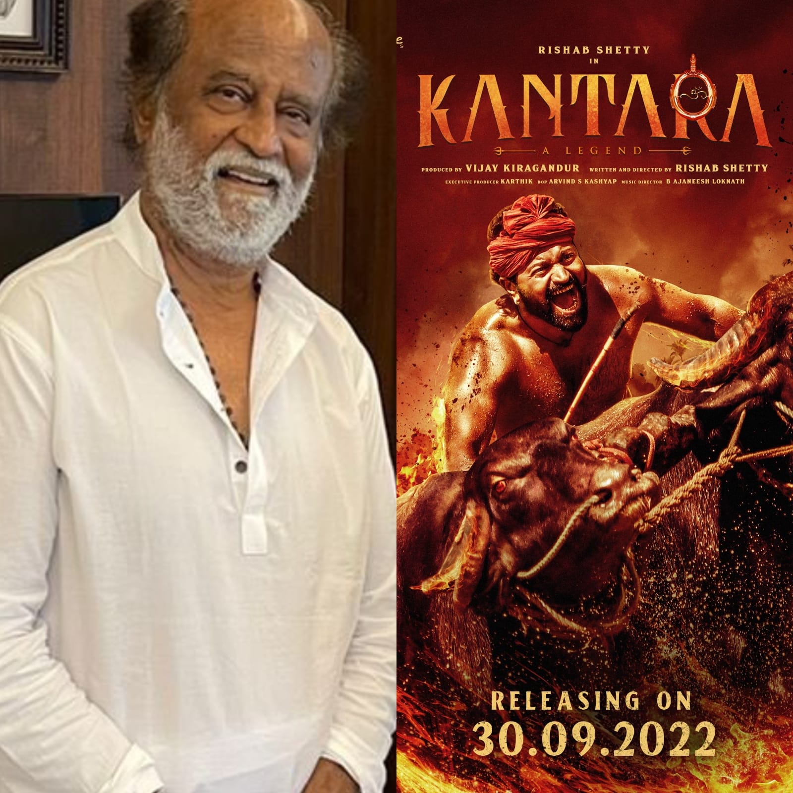 ರಿಷಬ್ ಶೆಟ್ಟಿಗೆ ಹ್ಯಾಟ್ಸ್ ಅಫ್ ಹೇಳಿದ ಸೂಪರ್ ಸ್ಟಾರ್ ರಜನಿಕಾಂತ್….!!