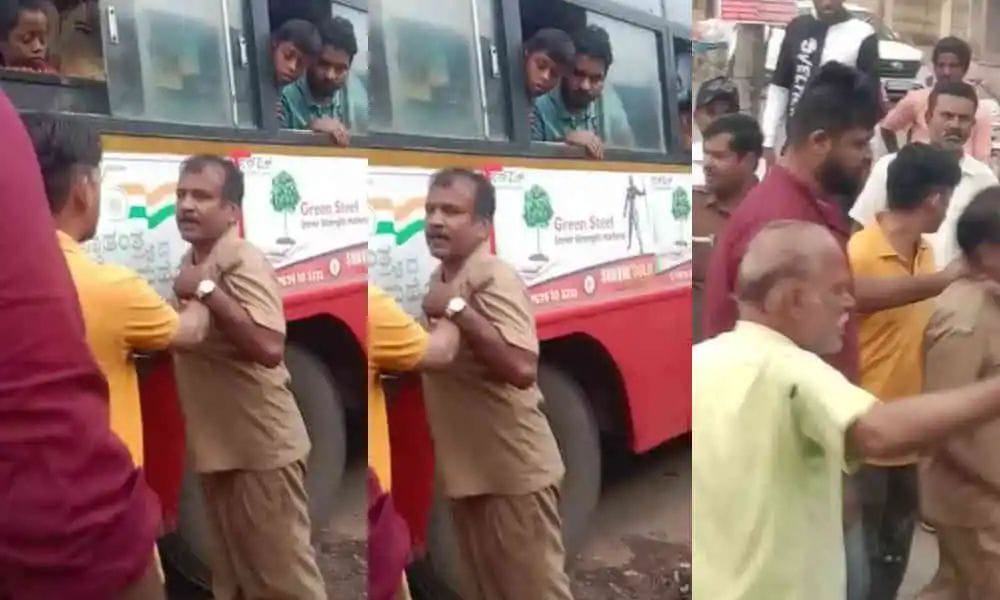 ಚಿತ್ರದುರ್ಗ: ಚಾಲಕ ಮತ್ತು ನಿರ್ವಾಹಕನ ಮೇಲೆ ಹಲ್ಲೆ| ಮಹಿಳೆ ಸೇರಿ ನಾಲ್ವರು ಅರೆಸ್ಟ್
