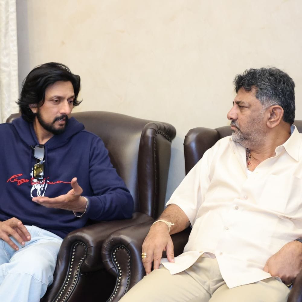 ಡಿ.ಕೆ.ಶಿವಕುಮಾರ್ ಭೇಟಿಯಾದ ಕಿಚ್ಚ ಸುದೀಪ್….!