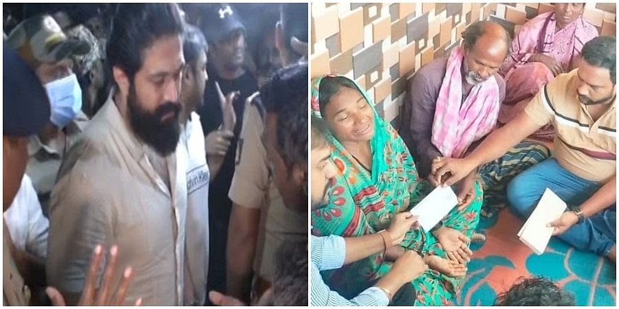 ಮೃತರ ಕುಟುಂಬಸ್ಥರಿಗೆ ಪರಿಹಾರ ಚೆಕ್ ವಿತರಿಸಿದ ಯಶ್ ಆಪ್ತರು