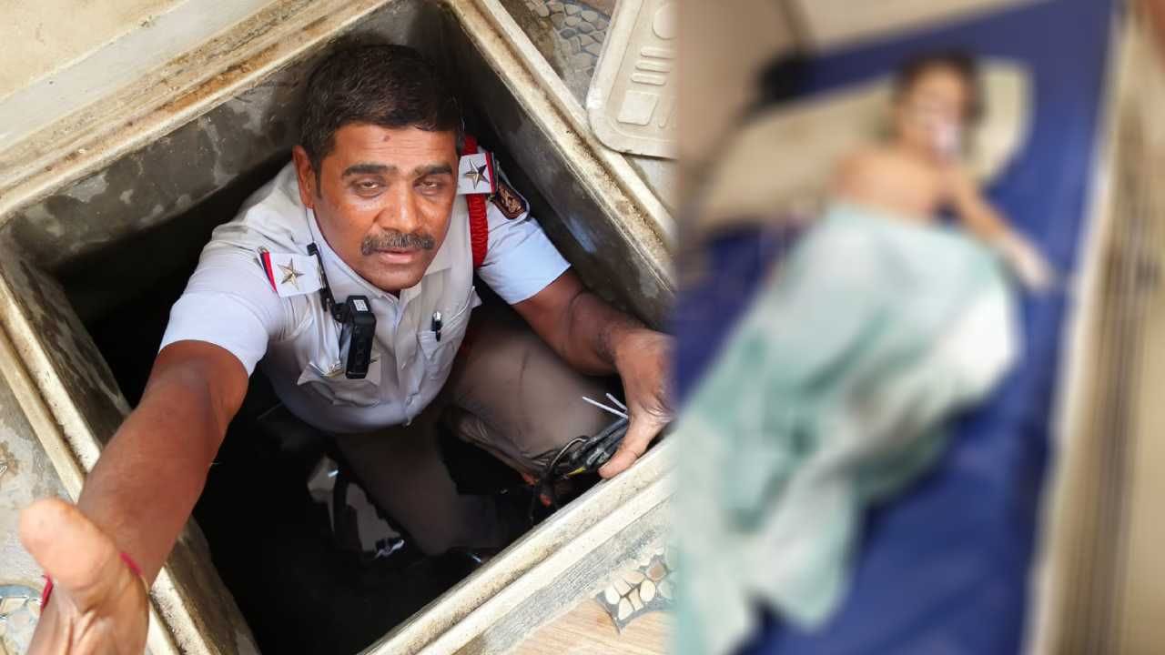 ಸಂಪ್ ಒಳಗೆ ಬಿದ್ದ ಮಗುವನ್ನು ರಕ್ಷಿಸಿದ ಪಿಎಸ್ಐ