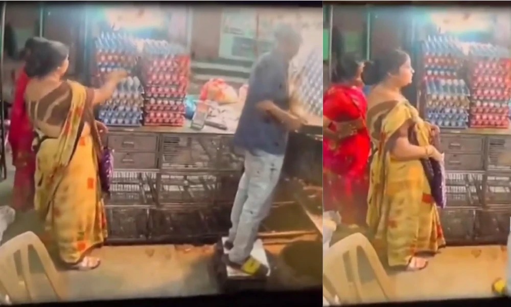 ಮುಂಬೈ: ಅಂಗಡಿಯಲ್ಲಿ ಮೊಟ್ಟೆ ಕದ್ದು ಸಿಕ್ಕಿಬಿದ್ದ ಕಳ್ಳಿ, ವಿಡಿಯೋ ವೈರಲ್