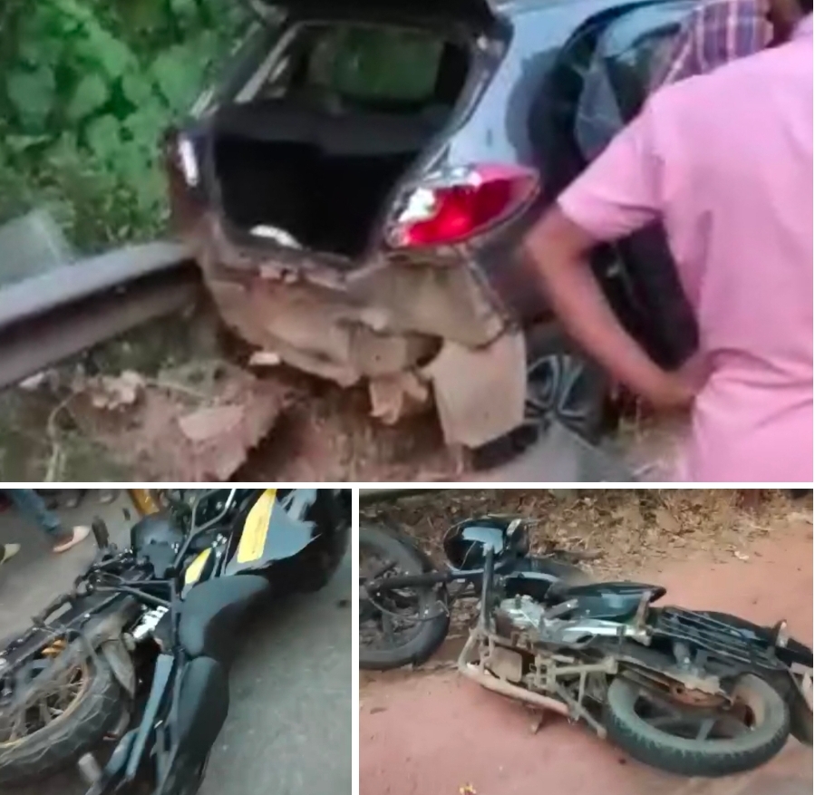 ಜಾಲ್ಸೂರು: ನಿಯಂತ್ರಣ ತಪ್ಪಿ ಎರಡು ಬೈಕ್ ಗಳಿಗೆ ಗುದ್ದಿದ ಕಾರು|