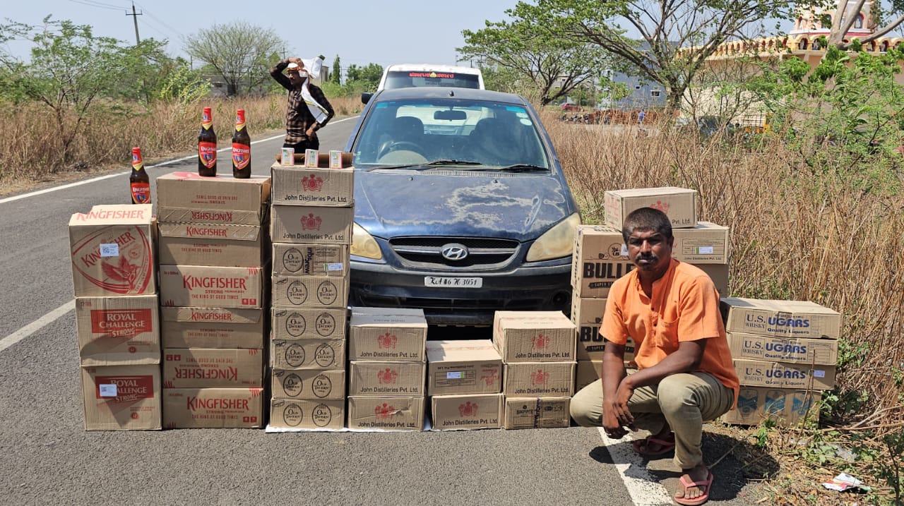 ಬೀದರ್: ಅಕ್ರಮವಾಗಿ ಸಾರಾಯಿ ಸಾಗಾಟ- 4.40 ಲಕ್ಷ ರೂಪಾಯಿ ಮೌಲ್ಯದ ಮದ್ಯ ವಶಕ್ಕೆ