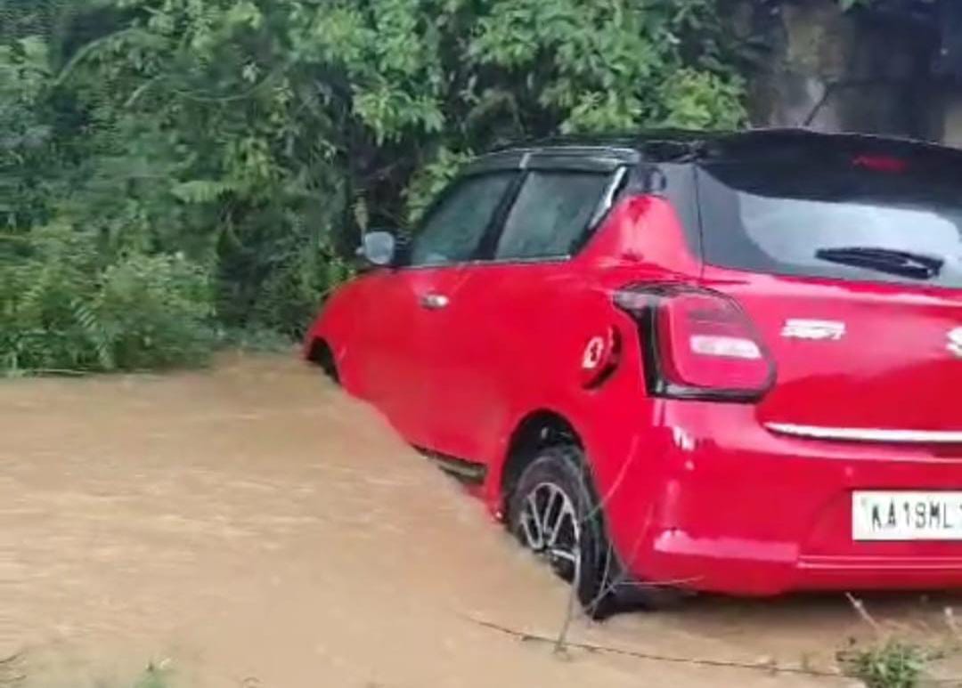 ಹೇಮಾವತಿ ನದಿಗೆ ಬಿದ್ದ ಕಾರು|ಇಬ್ಬರು ಪ್ರಾಣಾಪಾಯದಿಂದ ಪಾರು