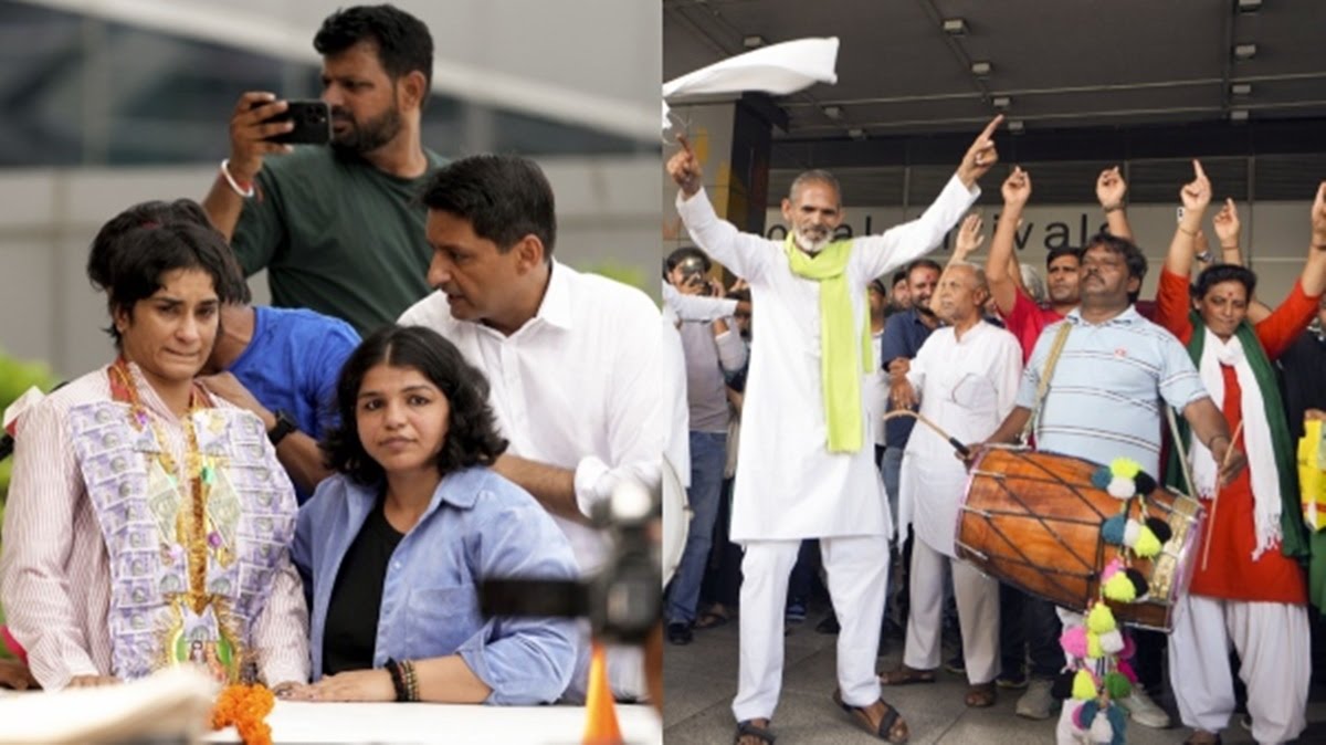 ತವರಿಗೆ ಮರಳಿದ ವಿನೇಶ್‌ ಪೋಗಟ್‌| ಏರ್ಪೋರ್ಟ್ ನಲ್ಲಿ ಭರ್ಜರಿ ಸ್ವಾಗತ