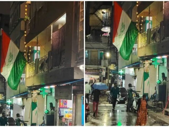 ಈದ್ ಮಿಲಾದ್ ವೇಳೆ ವಿವಾದಾತ್ಮಕ ಧ್ವಜ ಹಾಕಿದ್ದನ್ನು ಕಿತ್ತೆಸೆದ‌ ಪೊಲೀಸರು