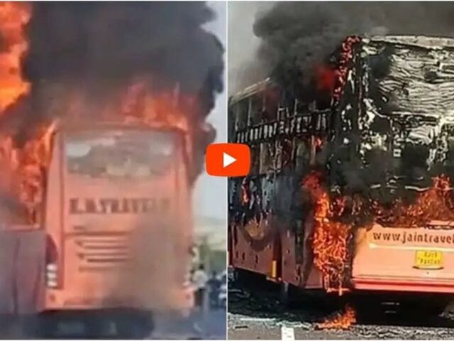 ರಾಜಸ್ಥಾನದಲ್ಲಿ ಹೊತ್ತಿ ಉರಿದ ಬಸ್| 15 ಮಂದಿ ಸಜೀವ ದಹನ