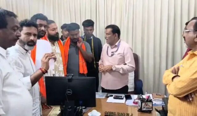 ಅಯ್ಯಪ್ಪ ಮಾಲೆ ಧರಿಸಿ ಬಂದ ವಿದ್ಯಾರ್ಥಿಗಳನ್ನು ಹೊರಕಳುಹಿಸಿದ ಪ್ರಿನ್ಸಿಪಾಲ್| ಭಜರಂಗದಳದಿಂದ ಆಕ್ರೋಶ