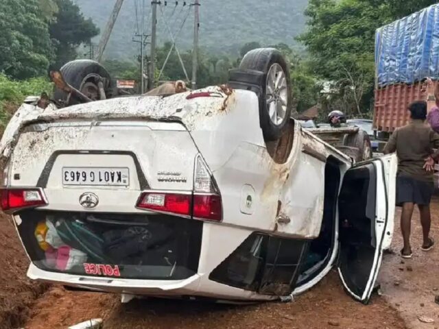 ಬೆಳ್ತಂಗಡಿ: ಧರ್ಮಸ್ಥಳ ಪ್ರಕರಣದ ತನಿಖಾಧಿಕಾರಿ ಸೈಮನ್ ಕಾರು ಚಾರ್ಮಾಡಿ ಘಾಟ್ ನಲ್ಲಿ ಪಲ್ಟಿ