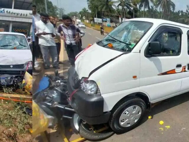 ದಸರಾ ದಿನದಂದು ಕೊಂಡ ಹೊಸ ಕಾರು ಶೋರೂಂ ನಿಂದ ಹೊರಬಂದಾಗಲೇ ಅಪಘಾತ